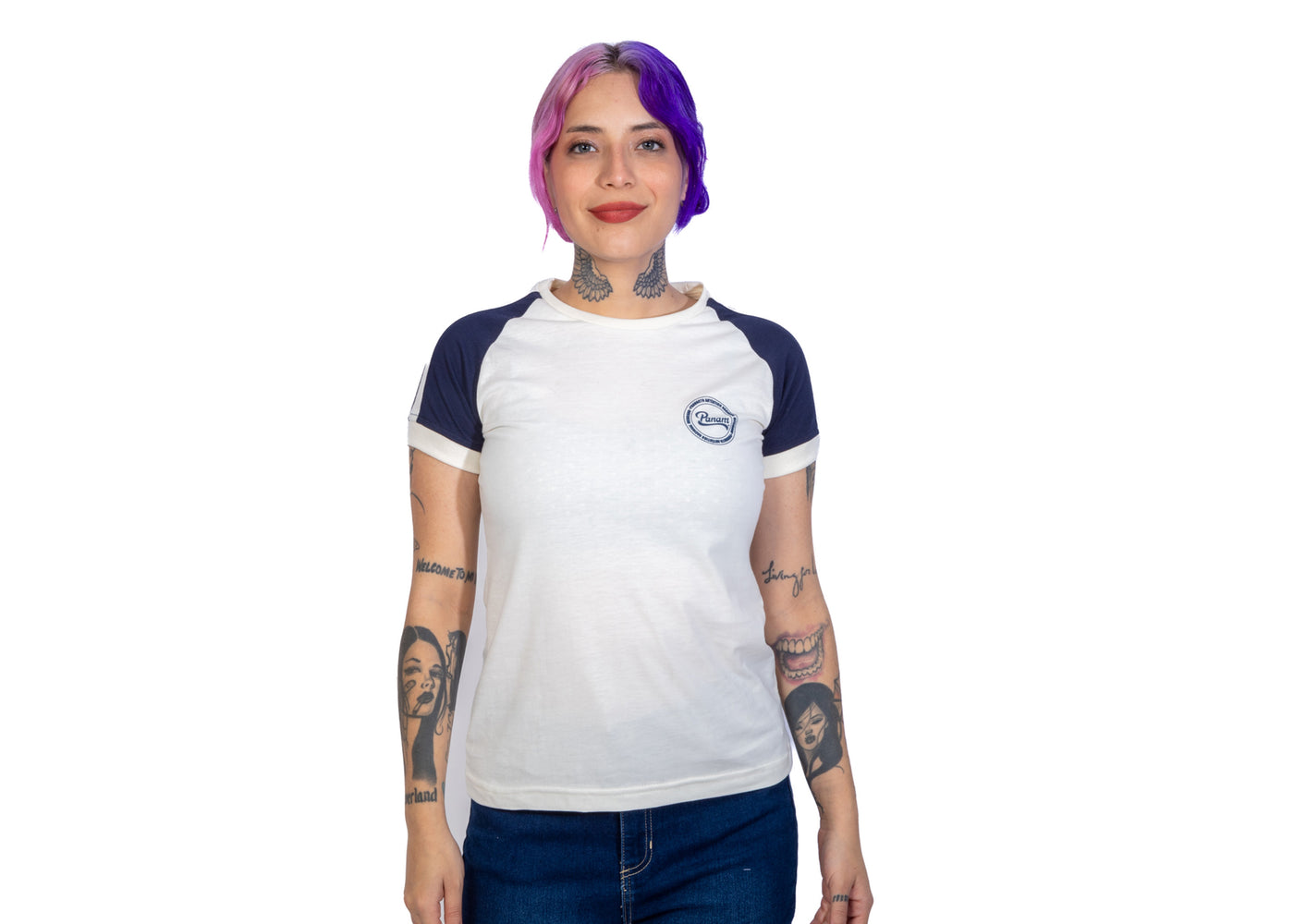 PANAM Playera Latte Marino Mujer