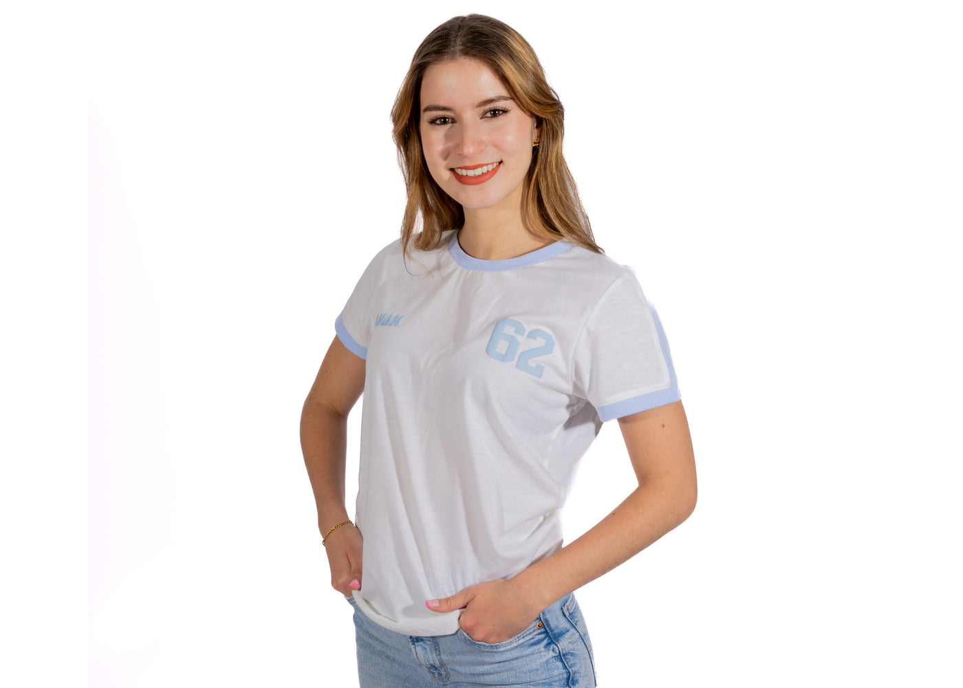 PANAM Playera Mujer Latte Celeste