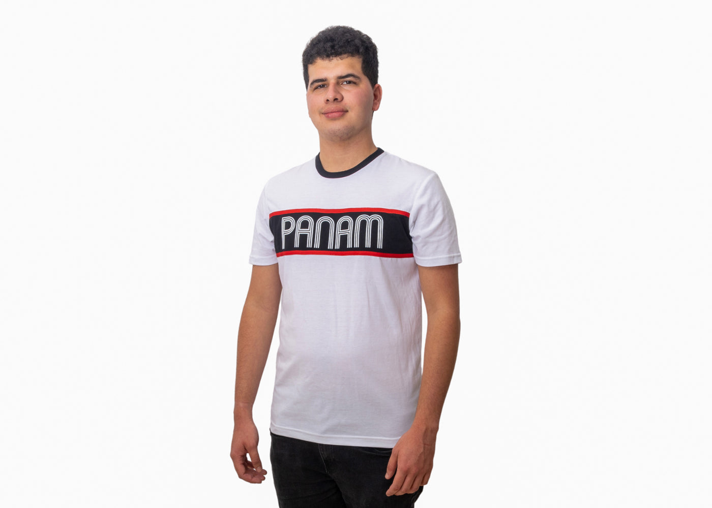 PANAM Playera Blanco Negro Hombre