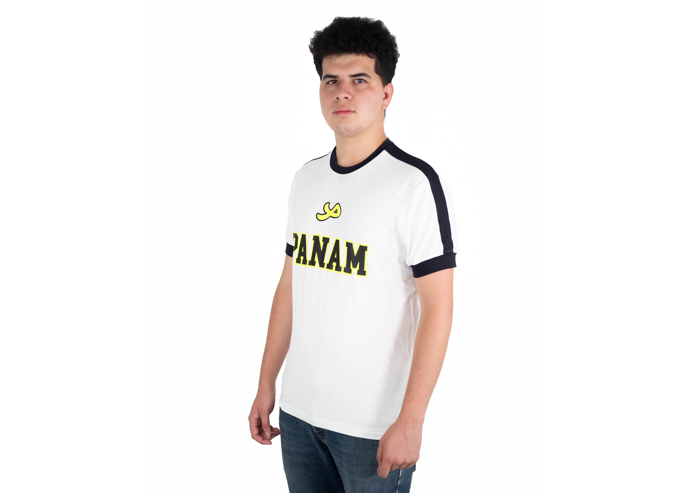 PANAM Playera Hombre Blanco Neón