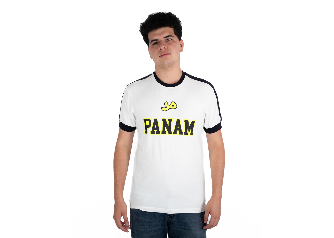 PANAM Playera Hombre Blanco Neón