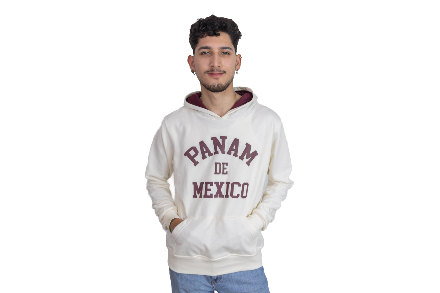 PANAM Sudadera Hombre Latte Guinda
